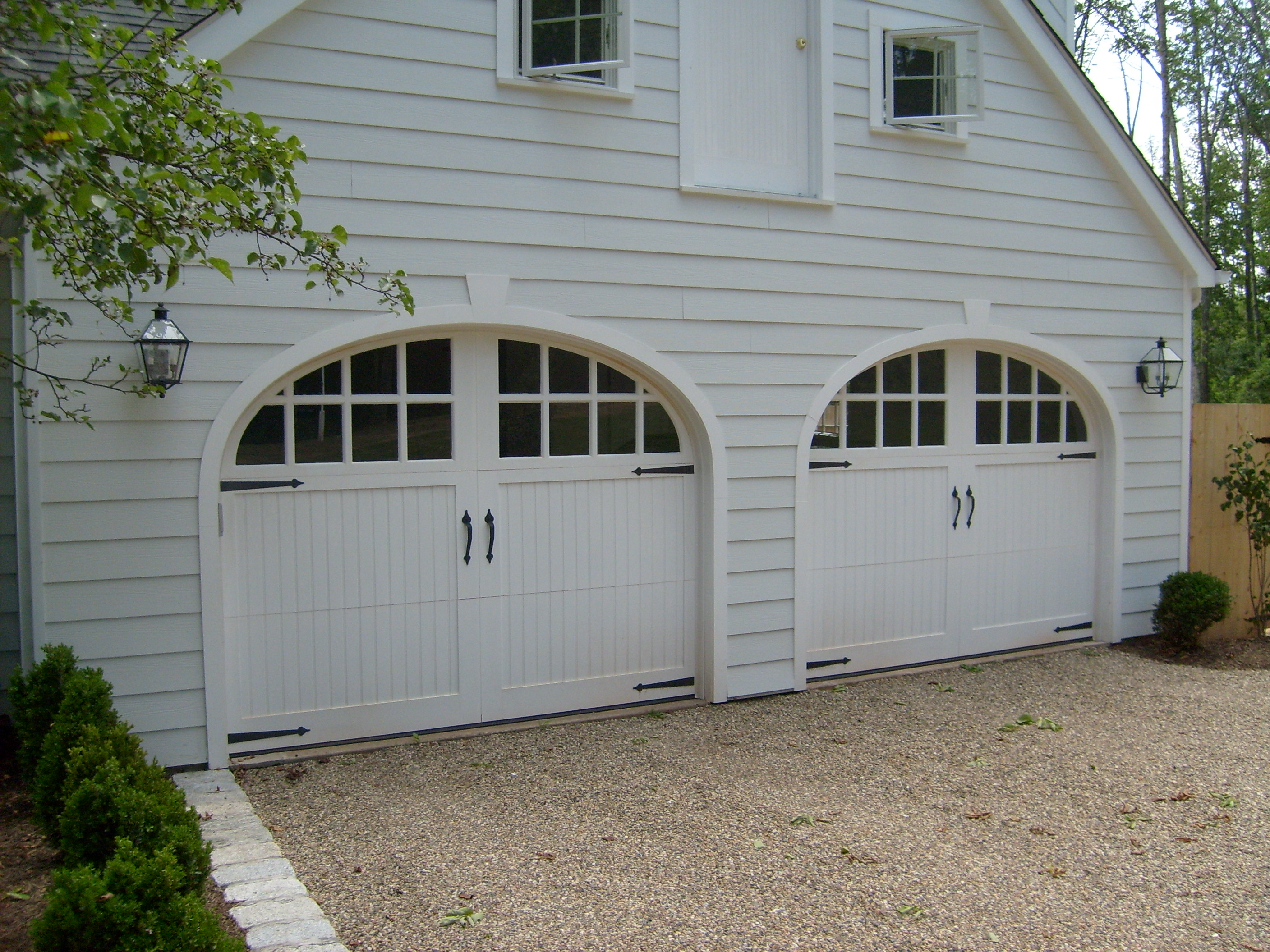 2 RT11-S Detroit White Garage Door with Eliptical Arches