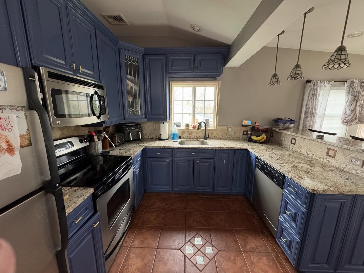 Freshly painted kitchen and cabinets