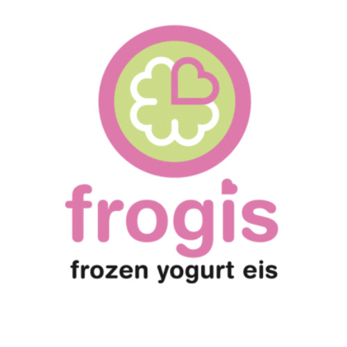 frogis frozen yogurt eis & Eggwaffle / Schokifaktur Logo