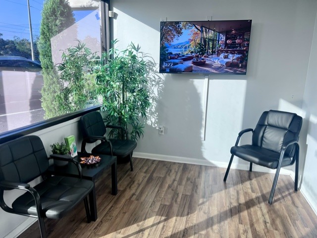 Interior photo of the entryway for AudioNova hearing clinic in Tavares, FL