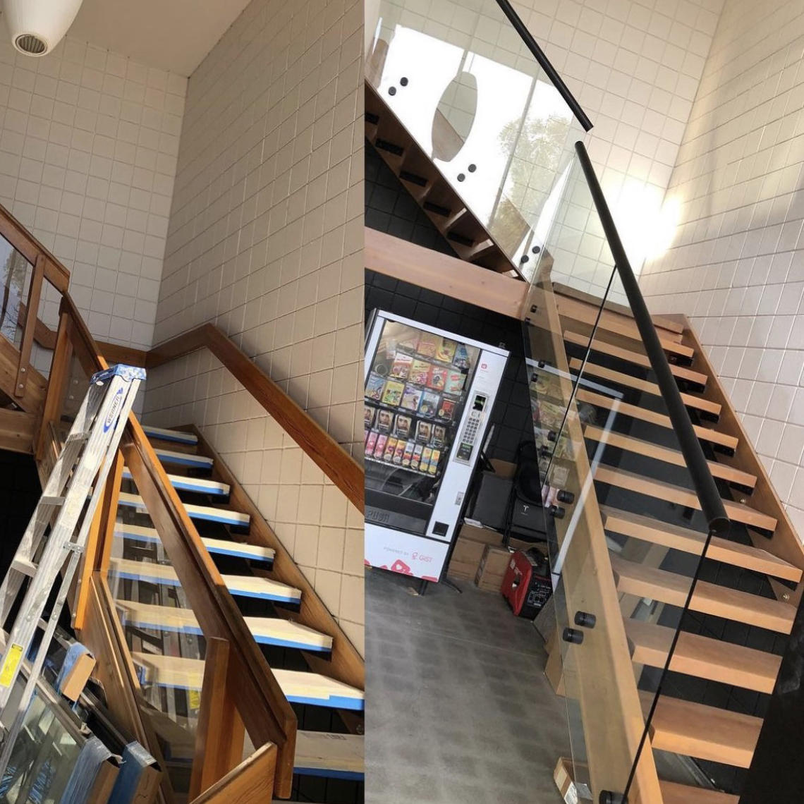 A&S GLASS AND MIRROR- stair glass installation