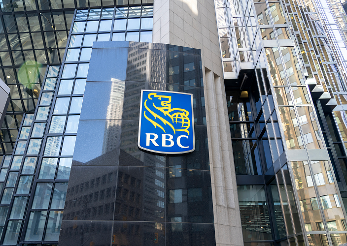 RBC logo on a skyscraper.