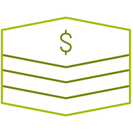 Stacked coins icon.