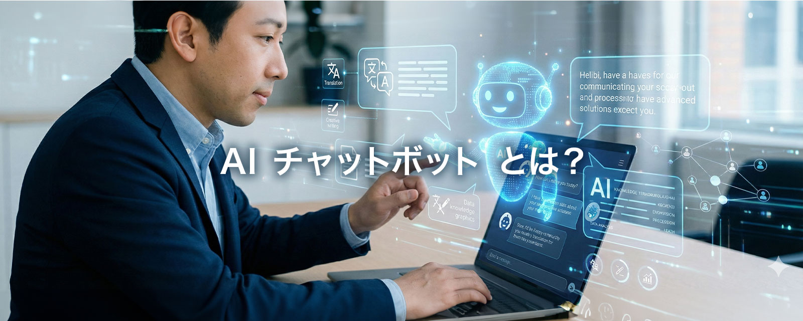 AIチャットを見ているビジネスパーソンの画像