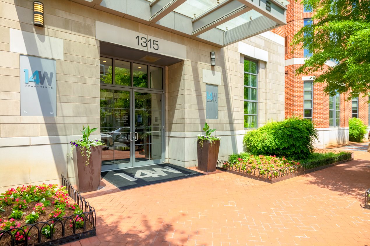Building entrance along W Street