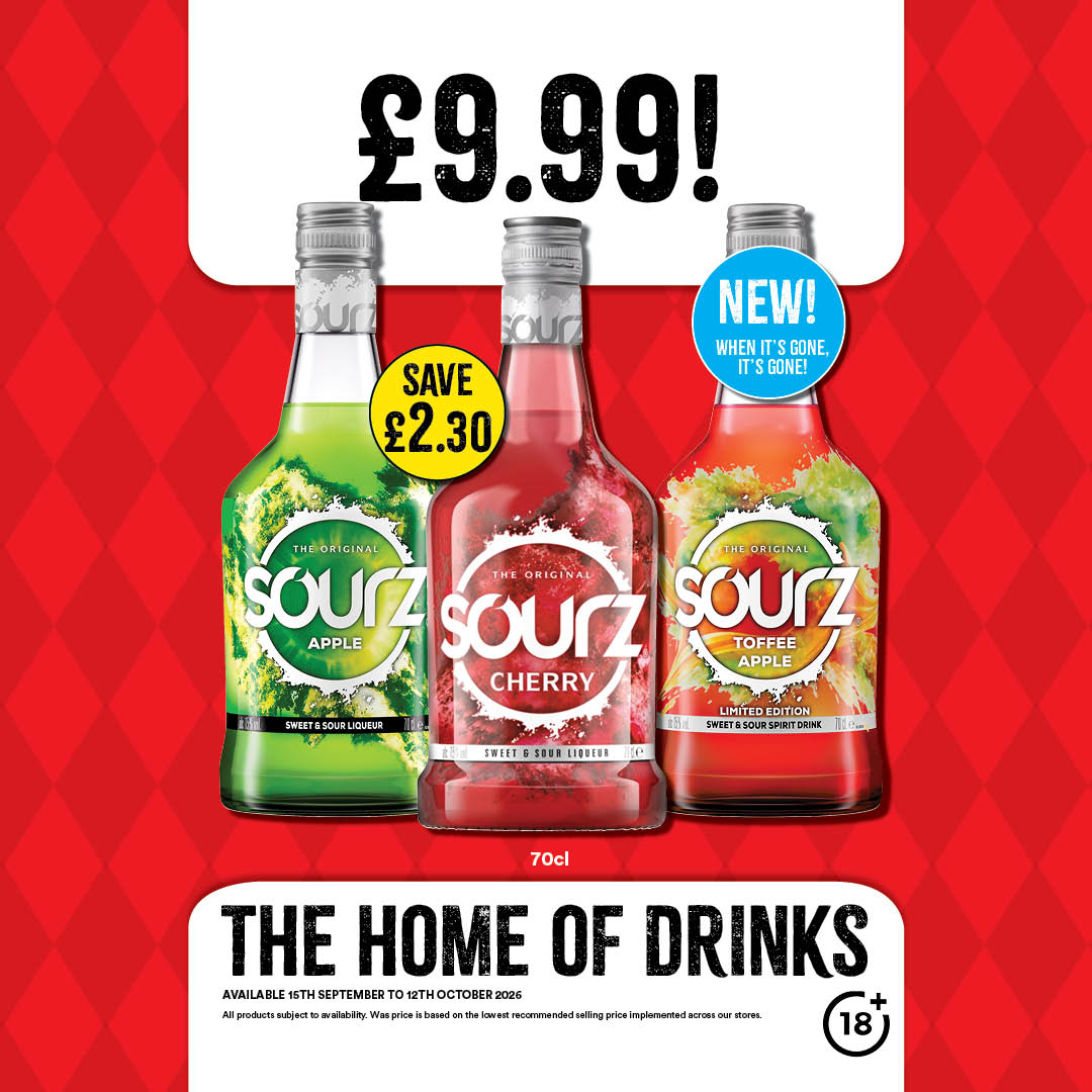 &pound;9.99 on Sourz Flavours