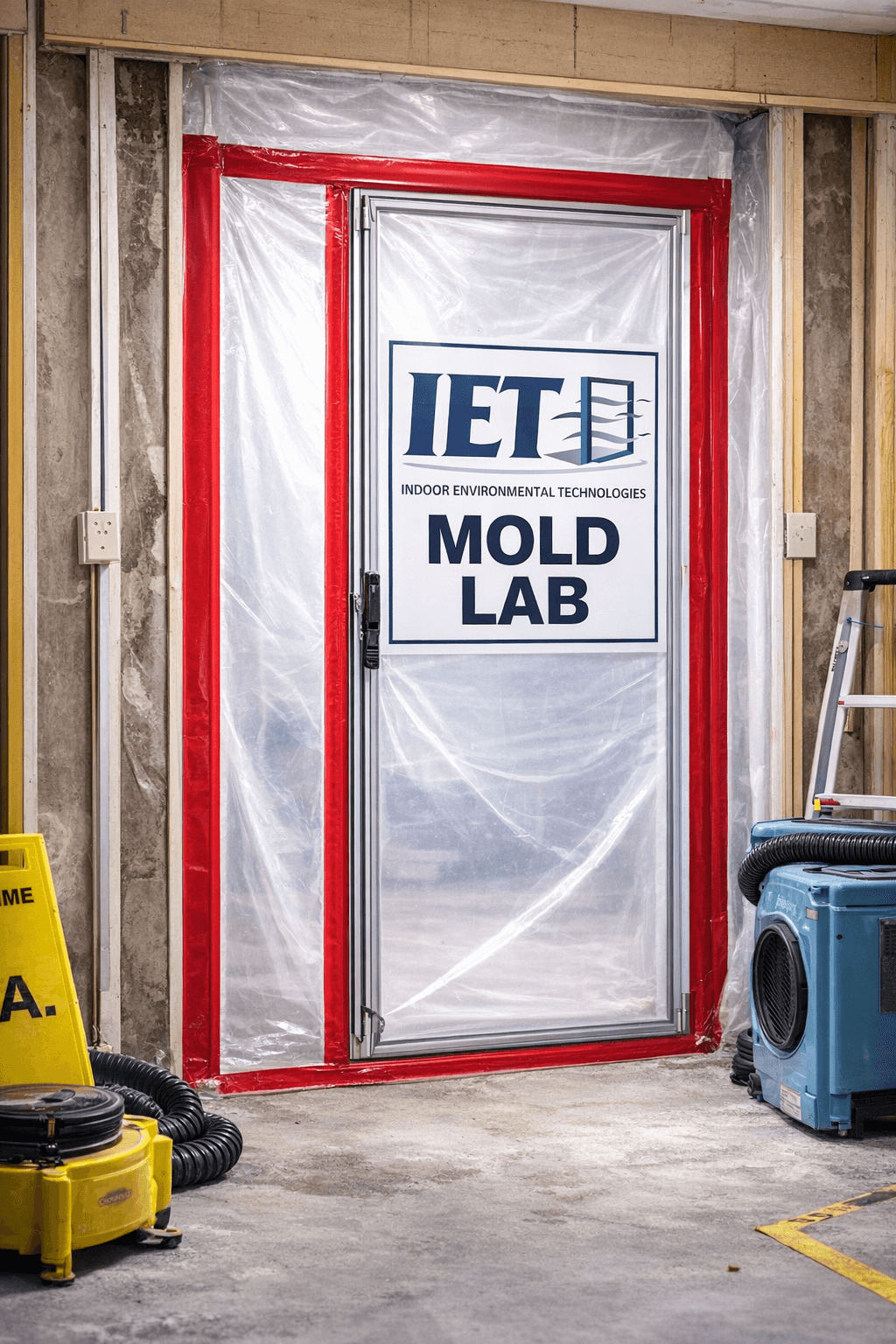IET Mold Lab containment setup used for professional mold testing, analysis, and indoor environmental investigation.