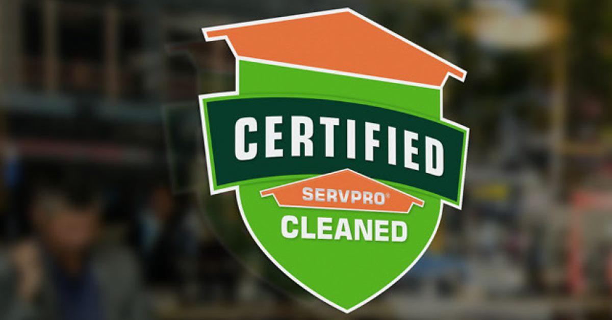 Certified: SERVPRO Cleaned is a defensive cleaning program that goes way beyond janitorial or carpet cleaning. This is proactive viral pathogen cleaning. Enroll your business today!
