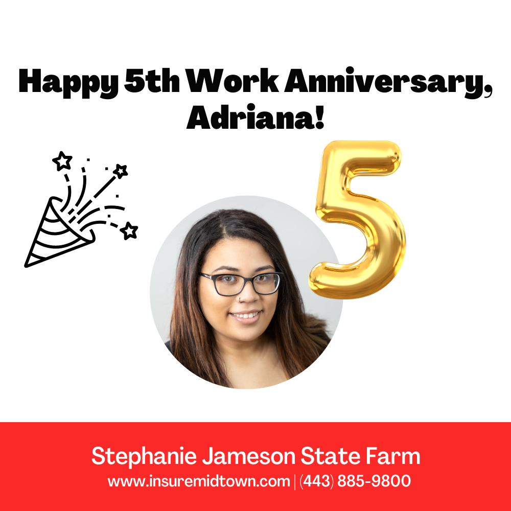 Celebrating 5 years of hard work and dedication! Congrats to Adriana Akins on your work anniversary!