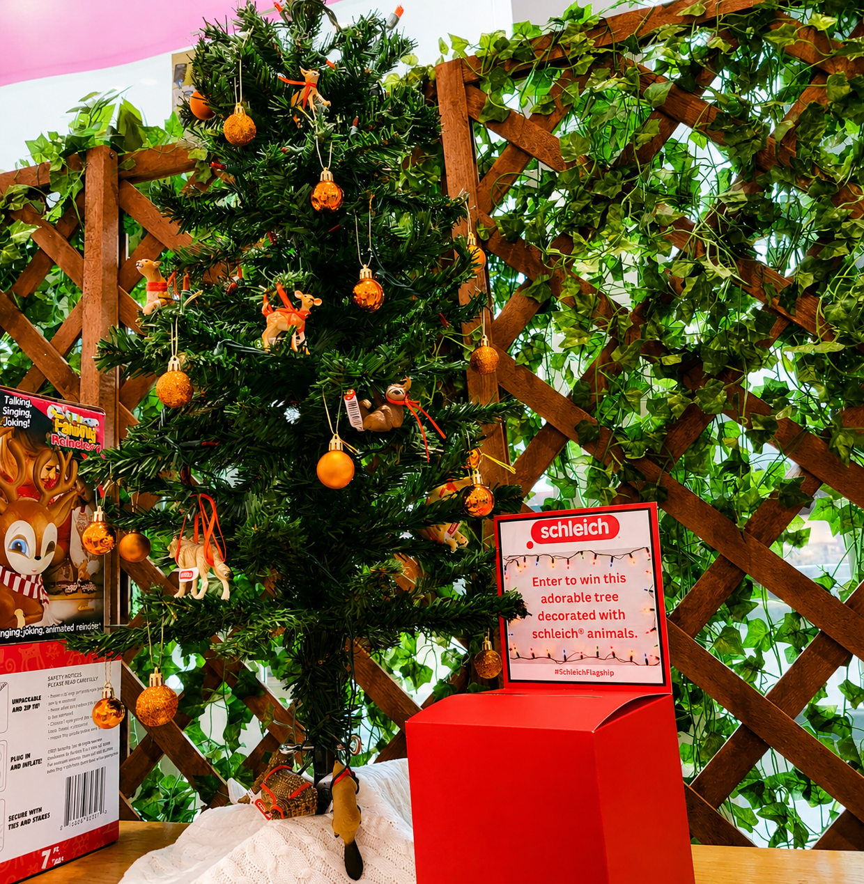 A free in-store raffle is available to win a Schleich Christmas tree display. No purchase necessary. 