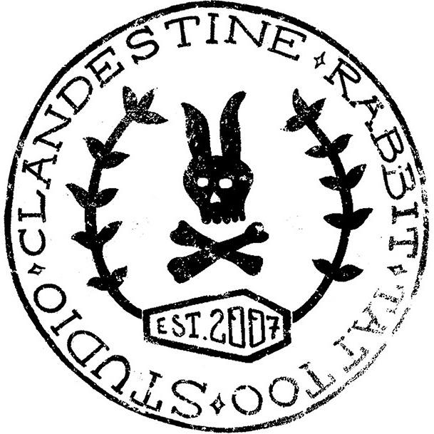 Clandestine Rabbit Tattoo & Piercing Studio Logo