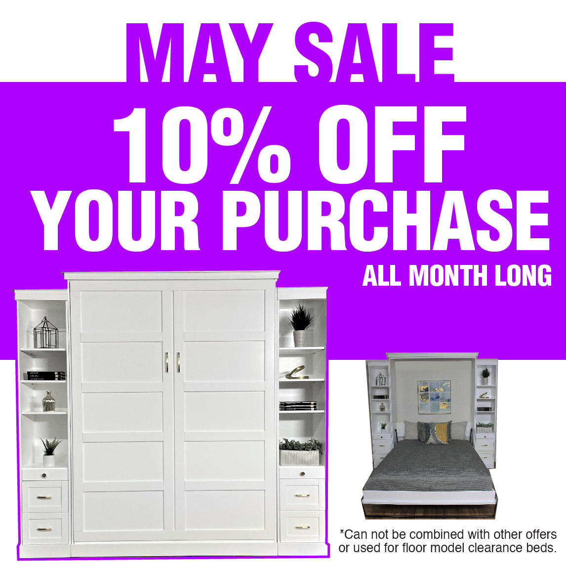 Buy a Wall Bed or Murphy bed in May 2022 and save!