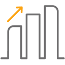 Uptrend bar graph icon.