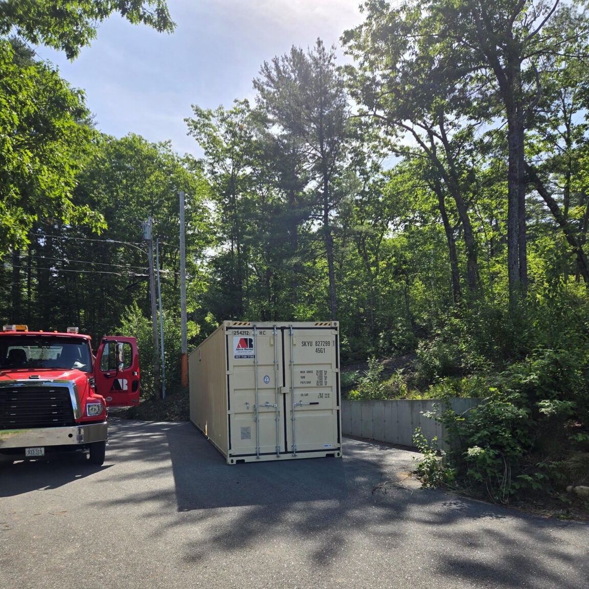 Abco Rental & Storage, Inc recently delivered a 40’ high cube storage container to a residential pro 