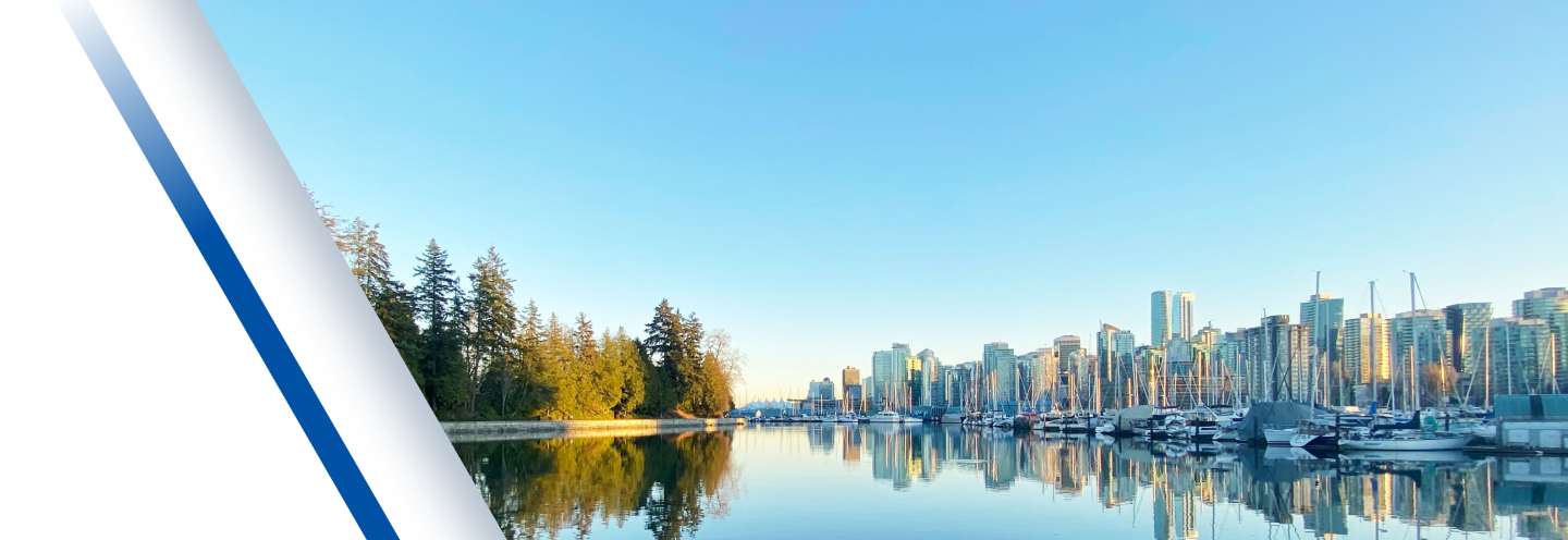 A harbour filled with boats in Vancouver, BC.