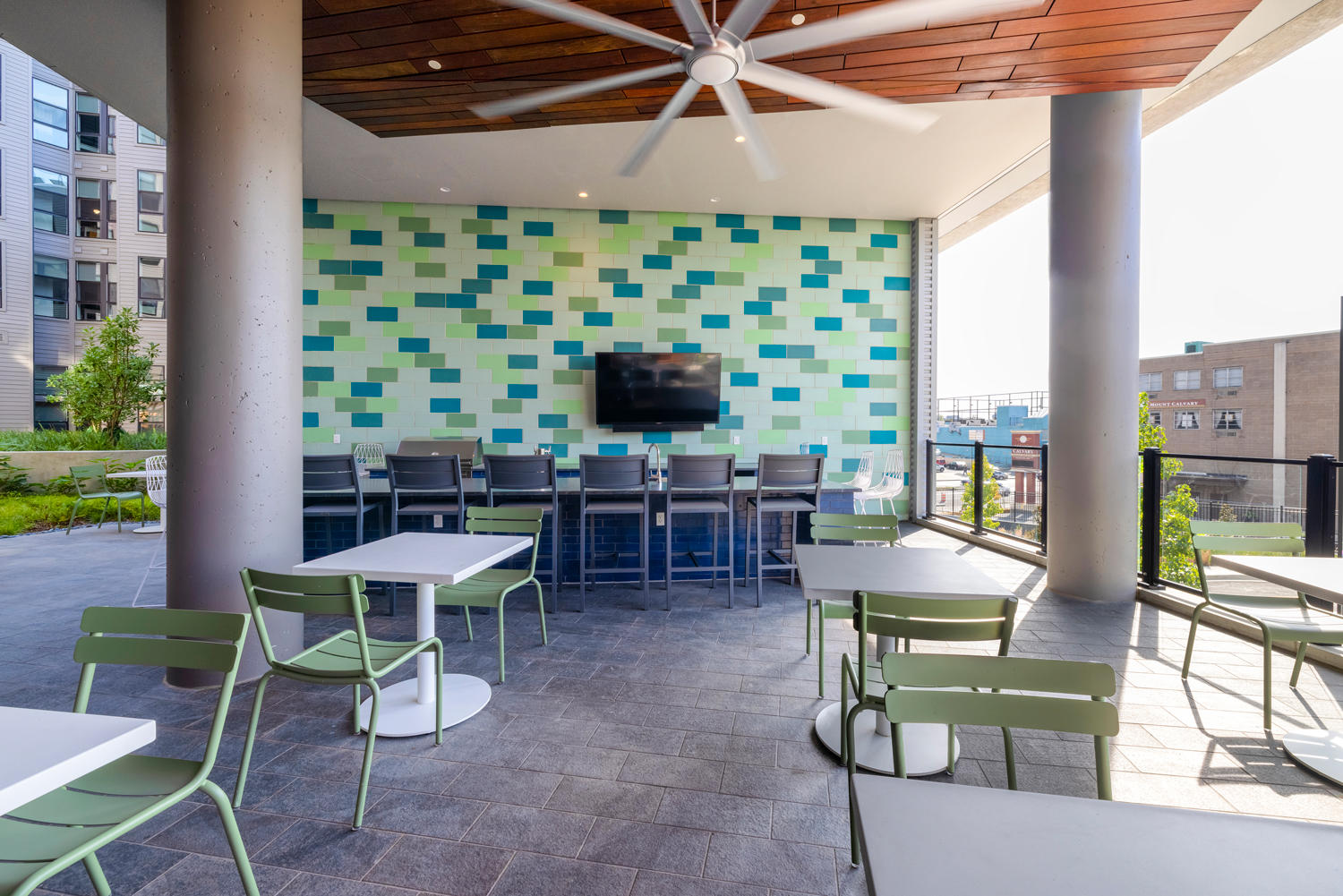 The Lanai bar features a full kitchen equipped with a beer tap