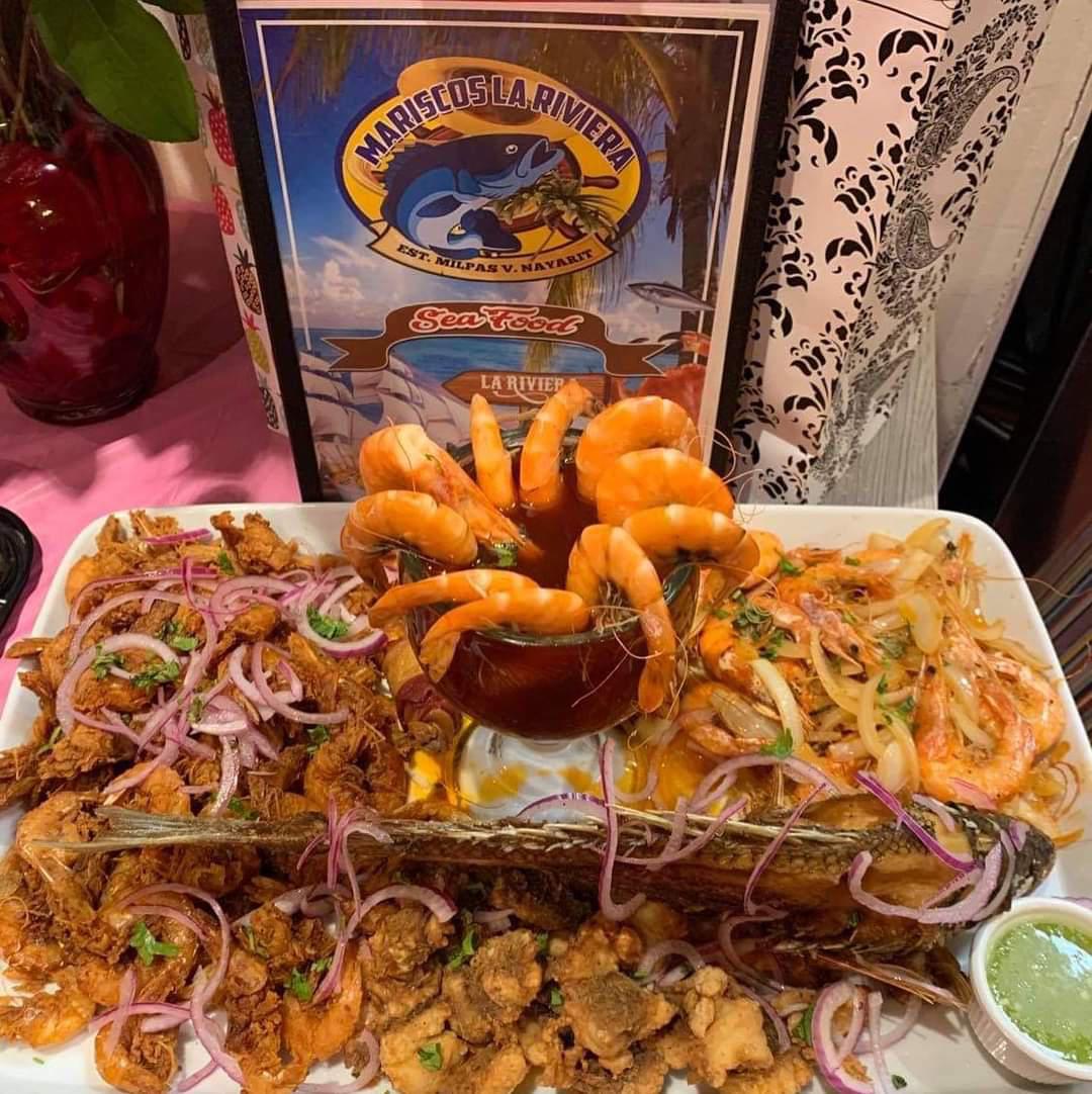 Mariscos La Riviera Estilo Milpas Viejas Nayarit CastanÌeda's Mexican Food- seafood platter