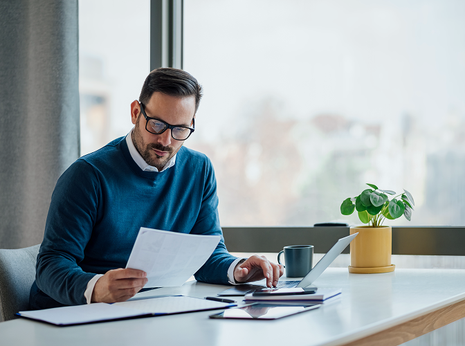 A client reviewing their tax information.
