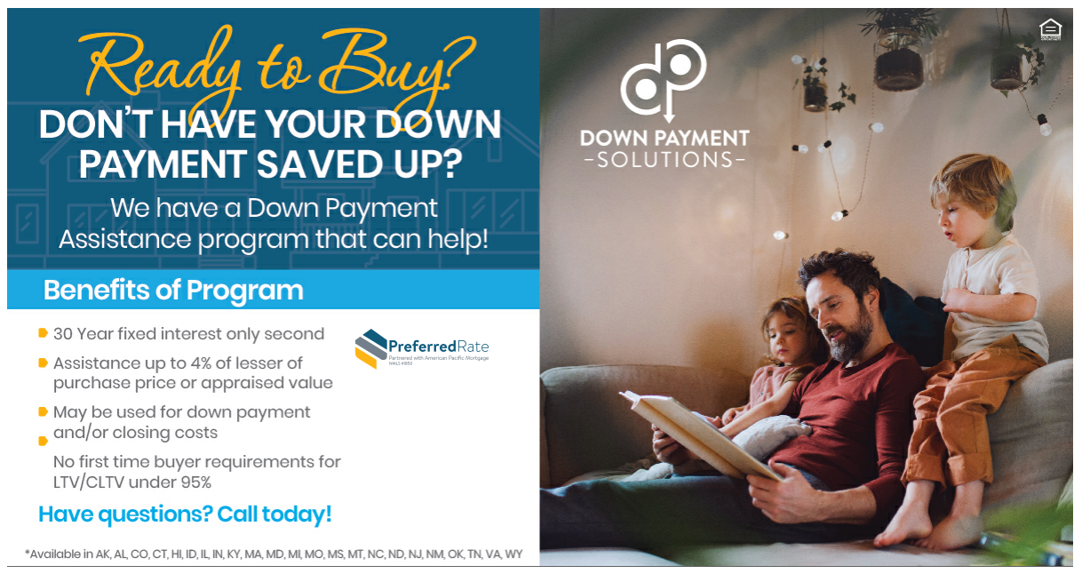Are you ready to buy your dream home but you don't have your down payment saved up yet? We can help!