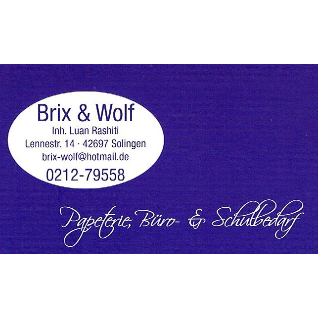 Büro- u. Schulbedarf Brix & Wolf in Solingen - Logo