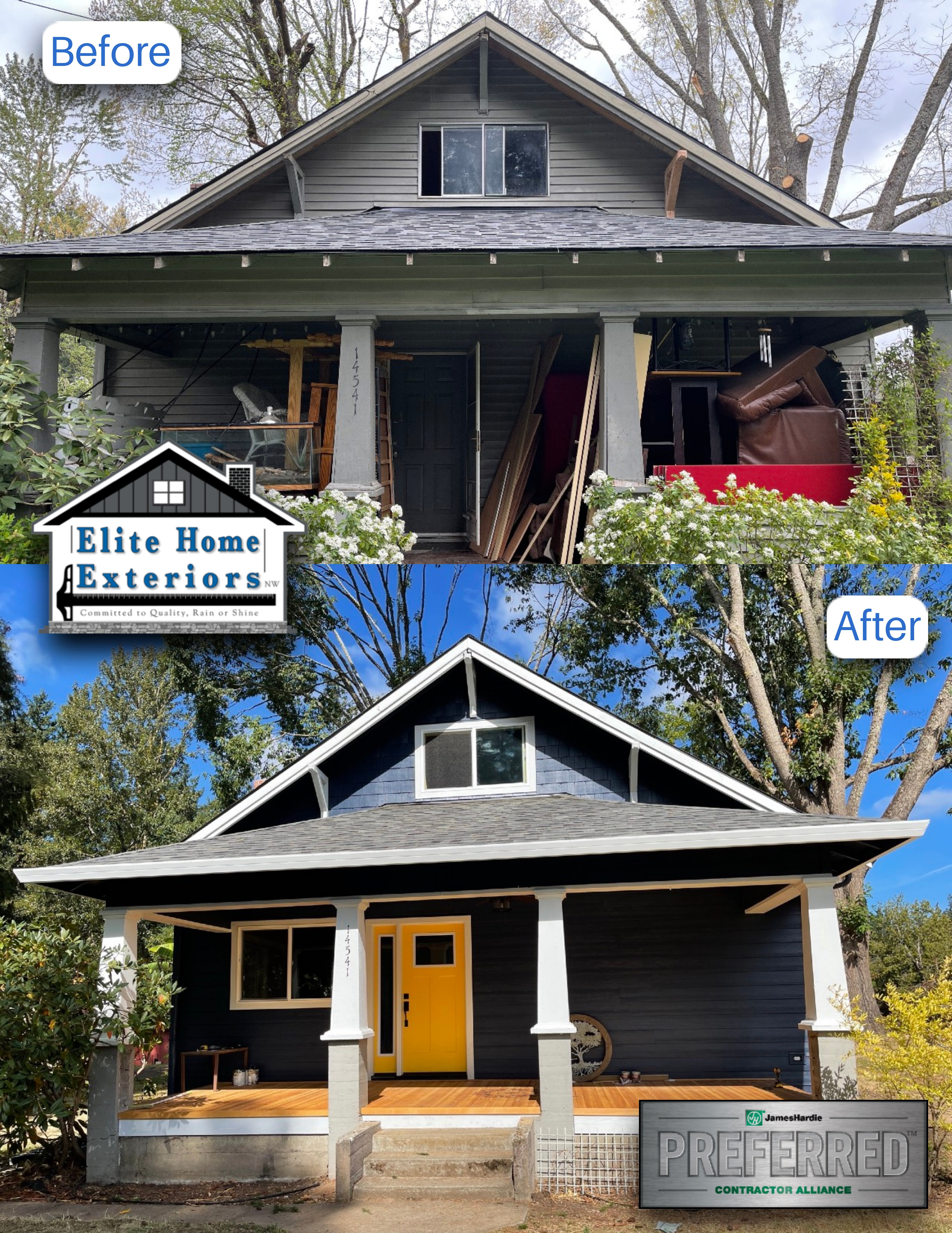 Elite Preferred James Hardie Siding Pros Contractor in Portland Oregon. Elite Home Exteriors NW