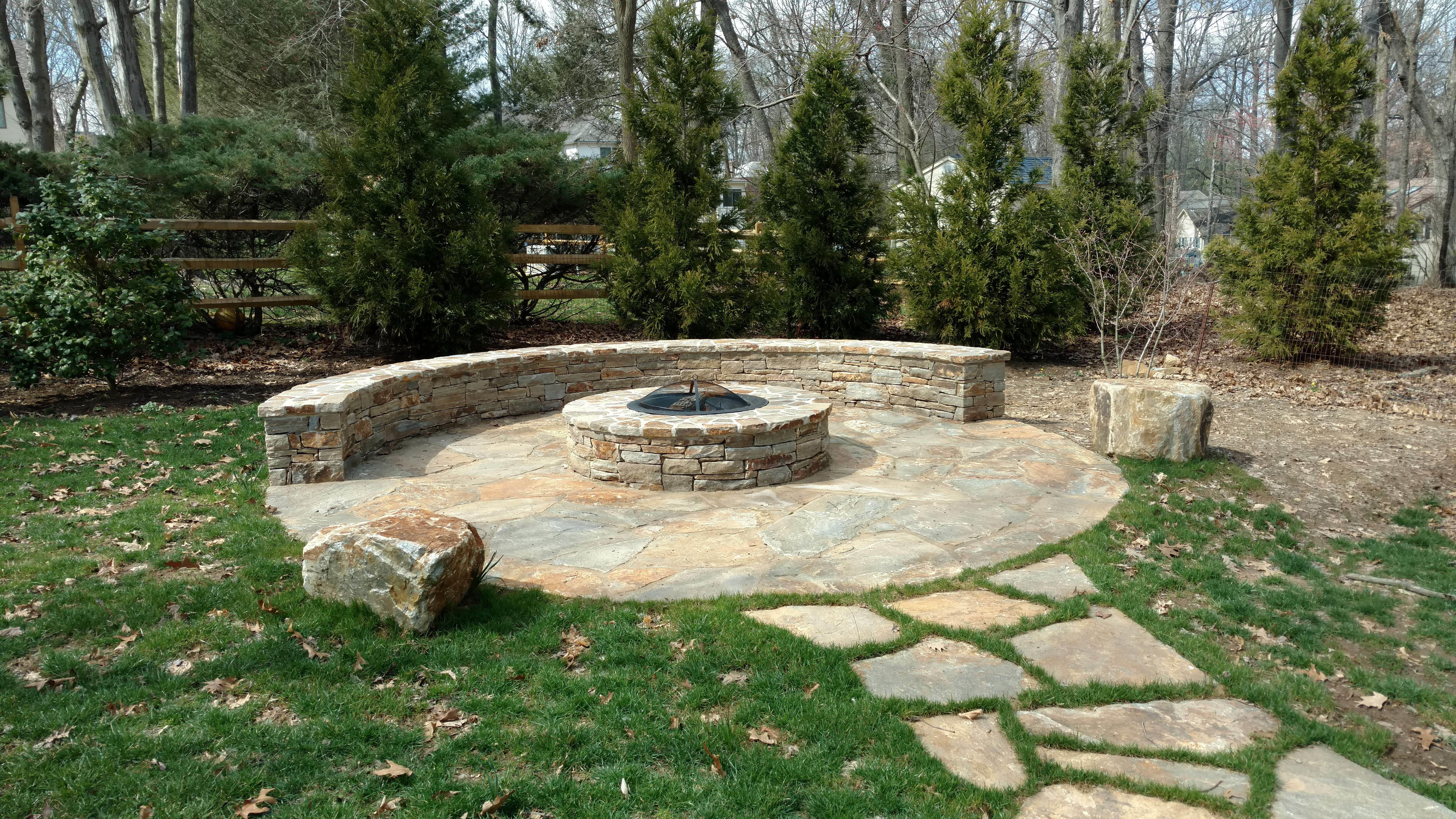 Masonry Flagstone and Dry Stack Patio with Sitting Wall in Media, Garnet Valley, Glen Mills, Thornton, & West Chester PA - ScapeWorx