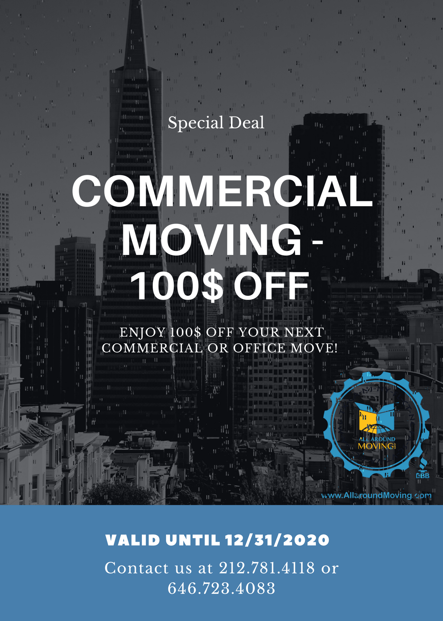 Need Commercial Moving Coupons? Book a Moving Company now! Contact us today to check out our deals! Tel. 212.781.4118