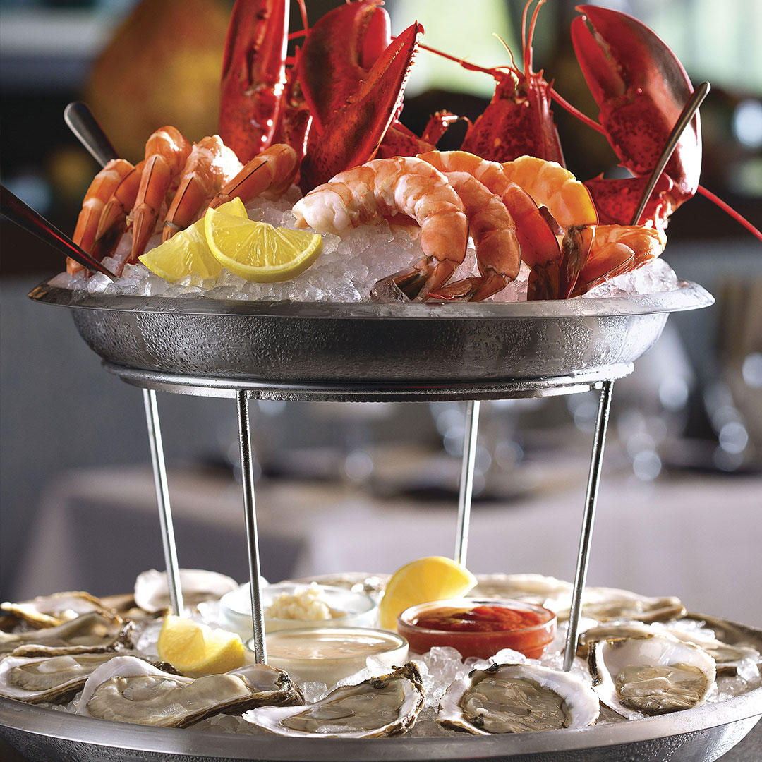 Nothing sets the tone for an enticing night, quite like The Big Eddie chilled shellfish tower.