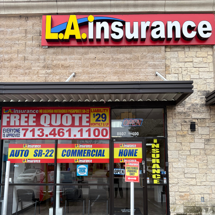 Exterior of the L.A. Insurance Agency located at 8607 Long Point Rd in TX 