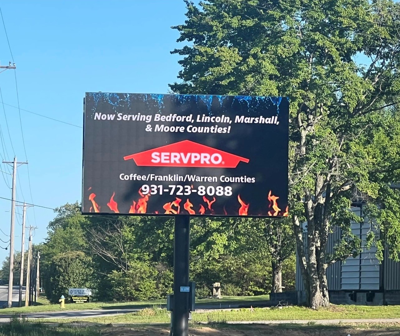 SERVPRO Now Serving Signage