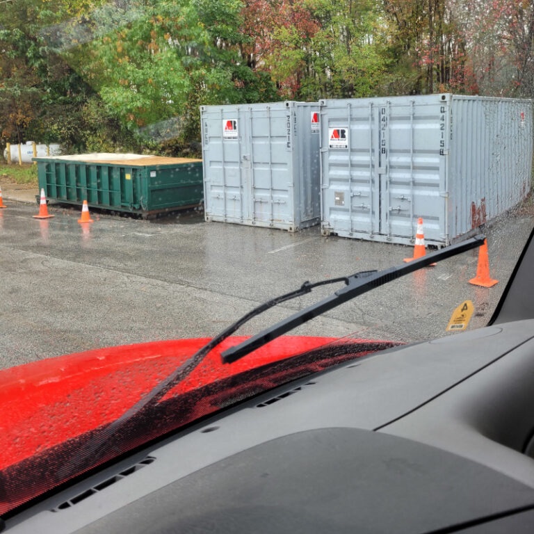 3, 20ft storage container rentals delivered to Kittery, Maine. Mathouse Construction is securely sto 