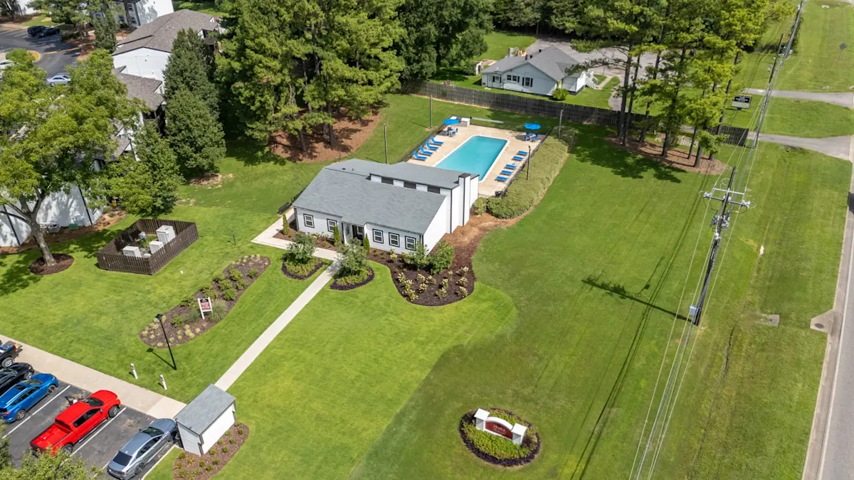 Aerial view of the property