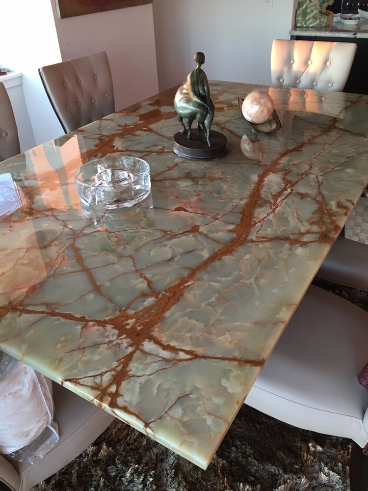 Onyx table that we refurbished
