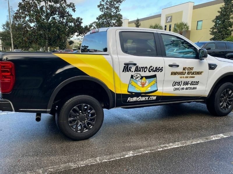 Mr. Auto Glass mobile service truck. We come to your home or office anywhere in Tampa Bay.
