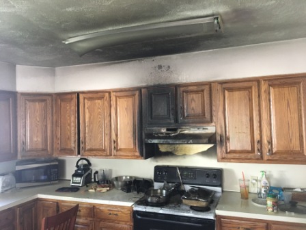 Arriving at a home after a small kitchen fire. SERVPRO is Ready for Whatever Happens.