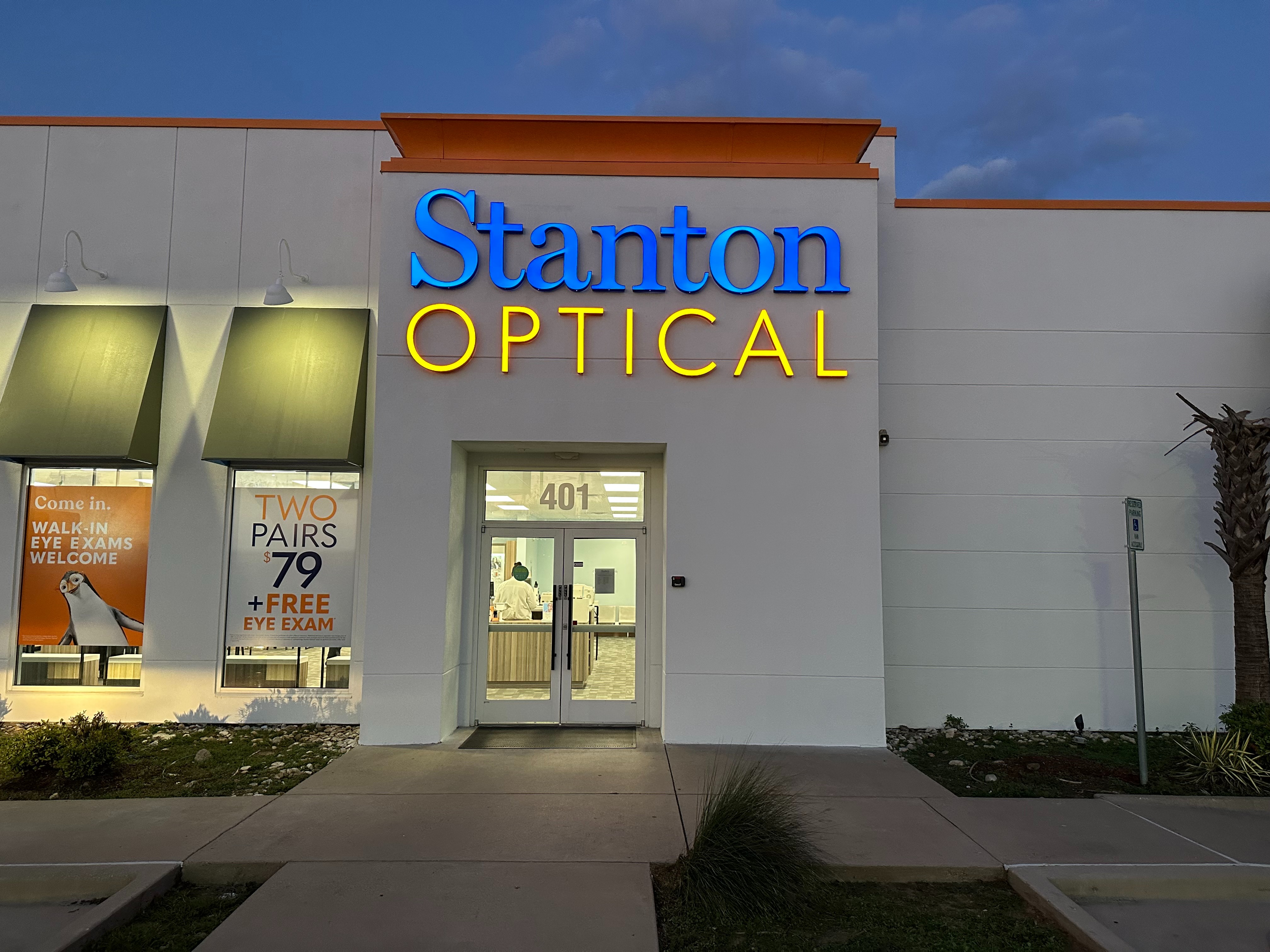 Storefront at Stanton Optical Store Cedar Hill TX 75104