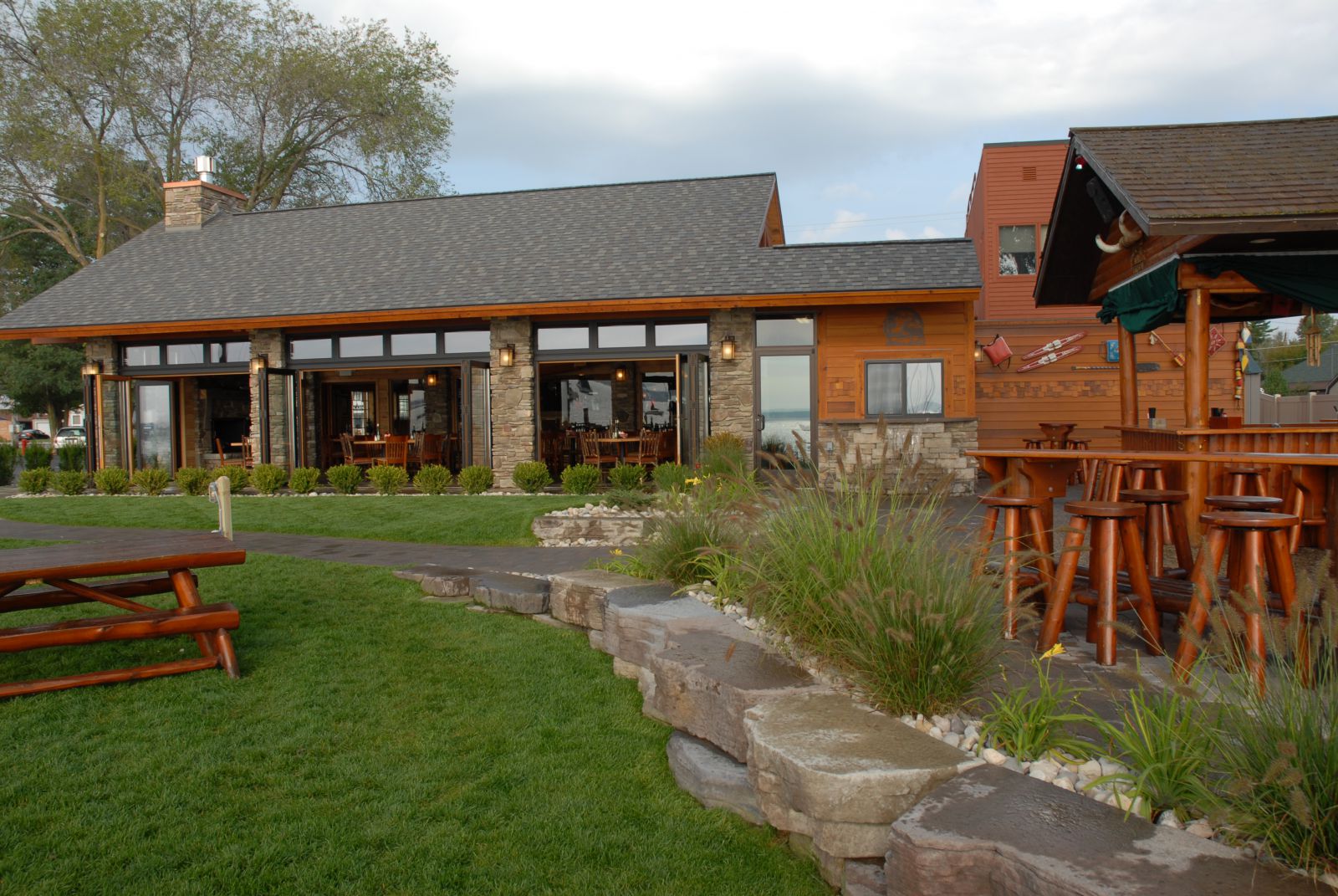 A view of Apache Trout Grill from the Bay.