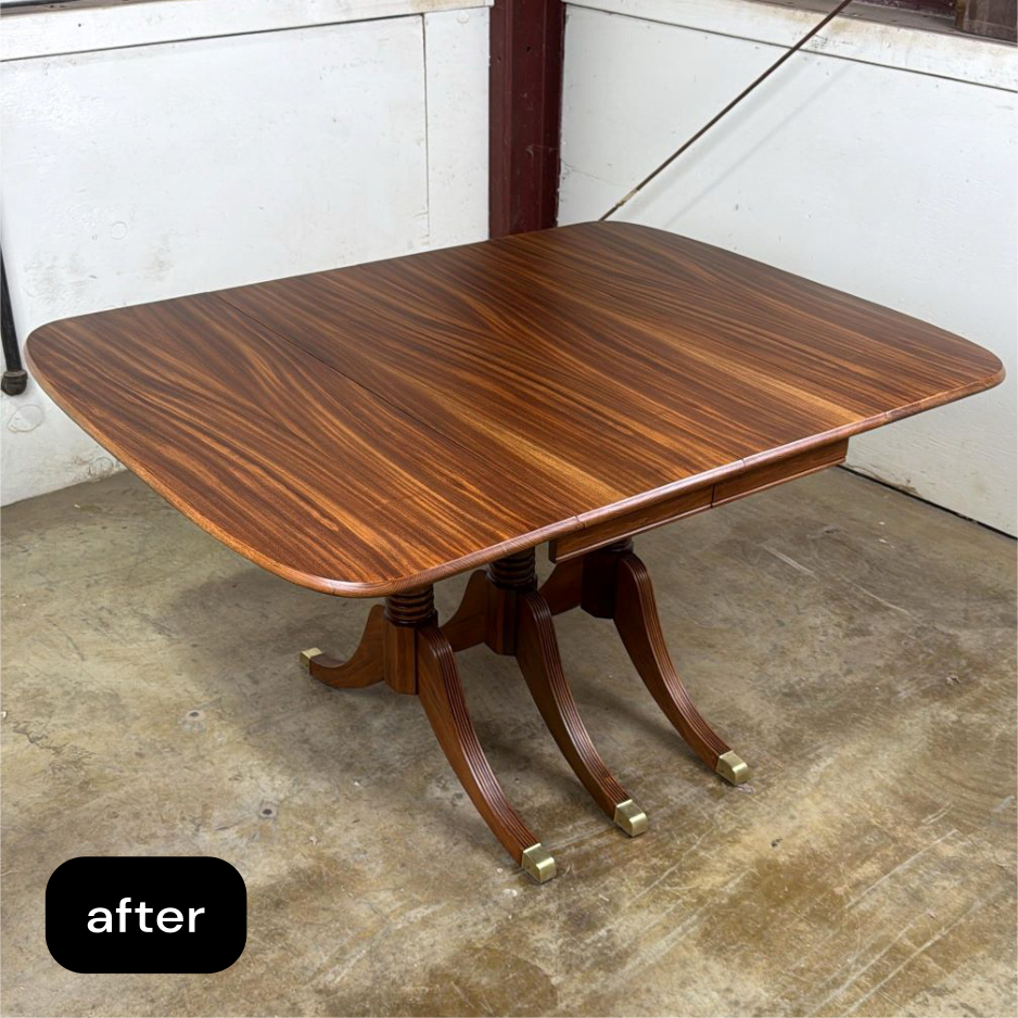 Wood table repair and restoration - after