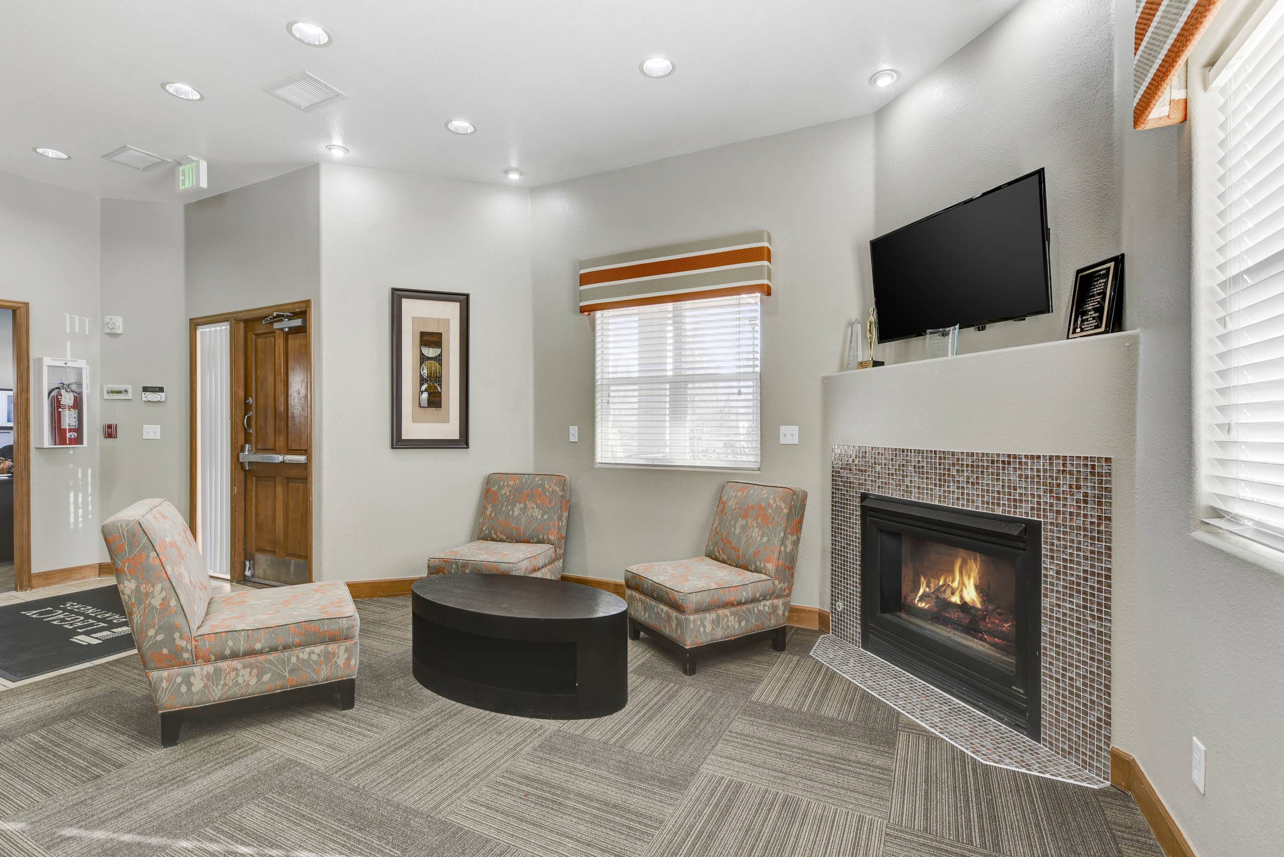 Community Room with Fireplace 