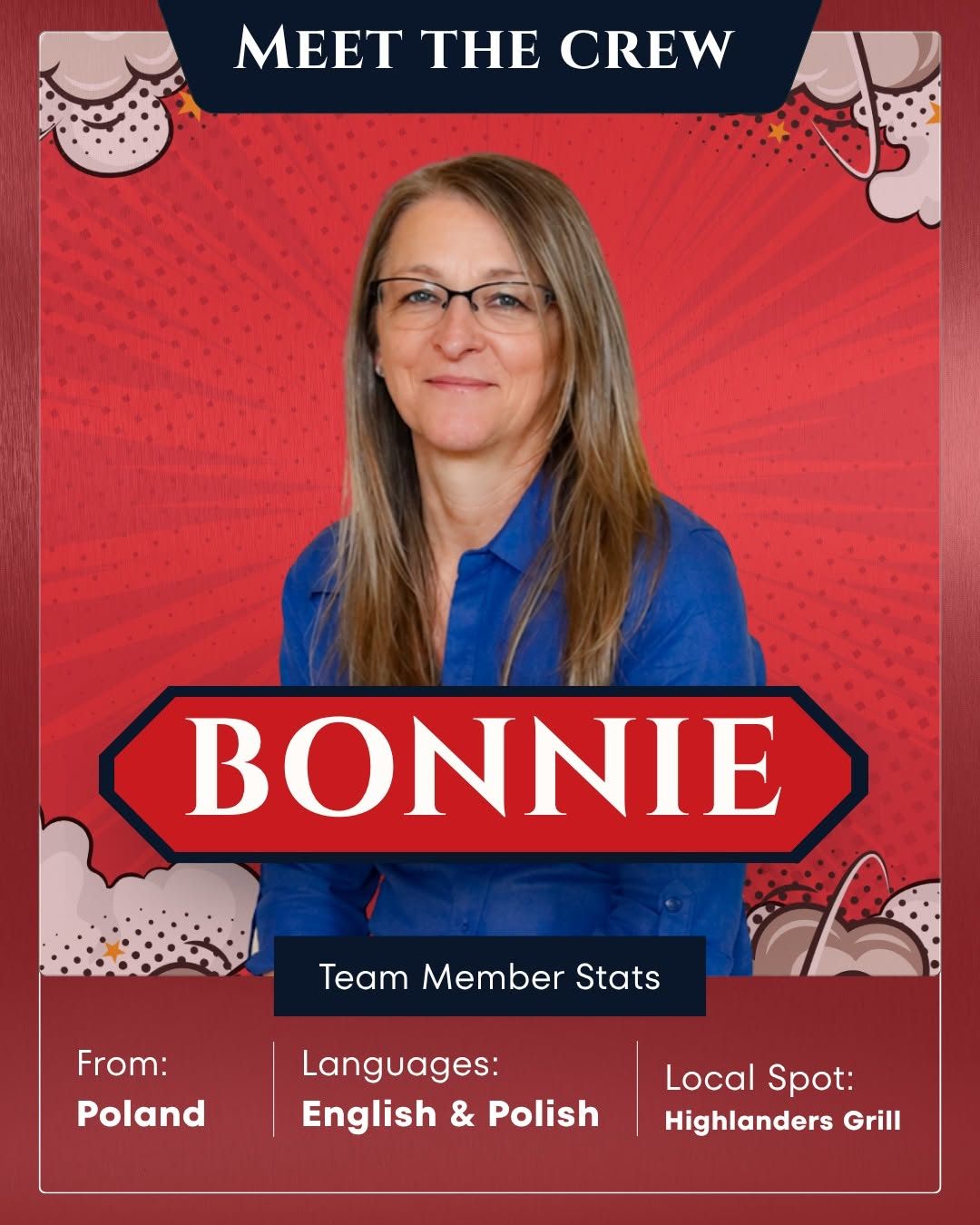 Meet Bonnie! She moved to the United States from Poland at 16 and enjoys assisting customers in Engl 
