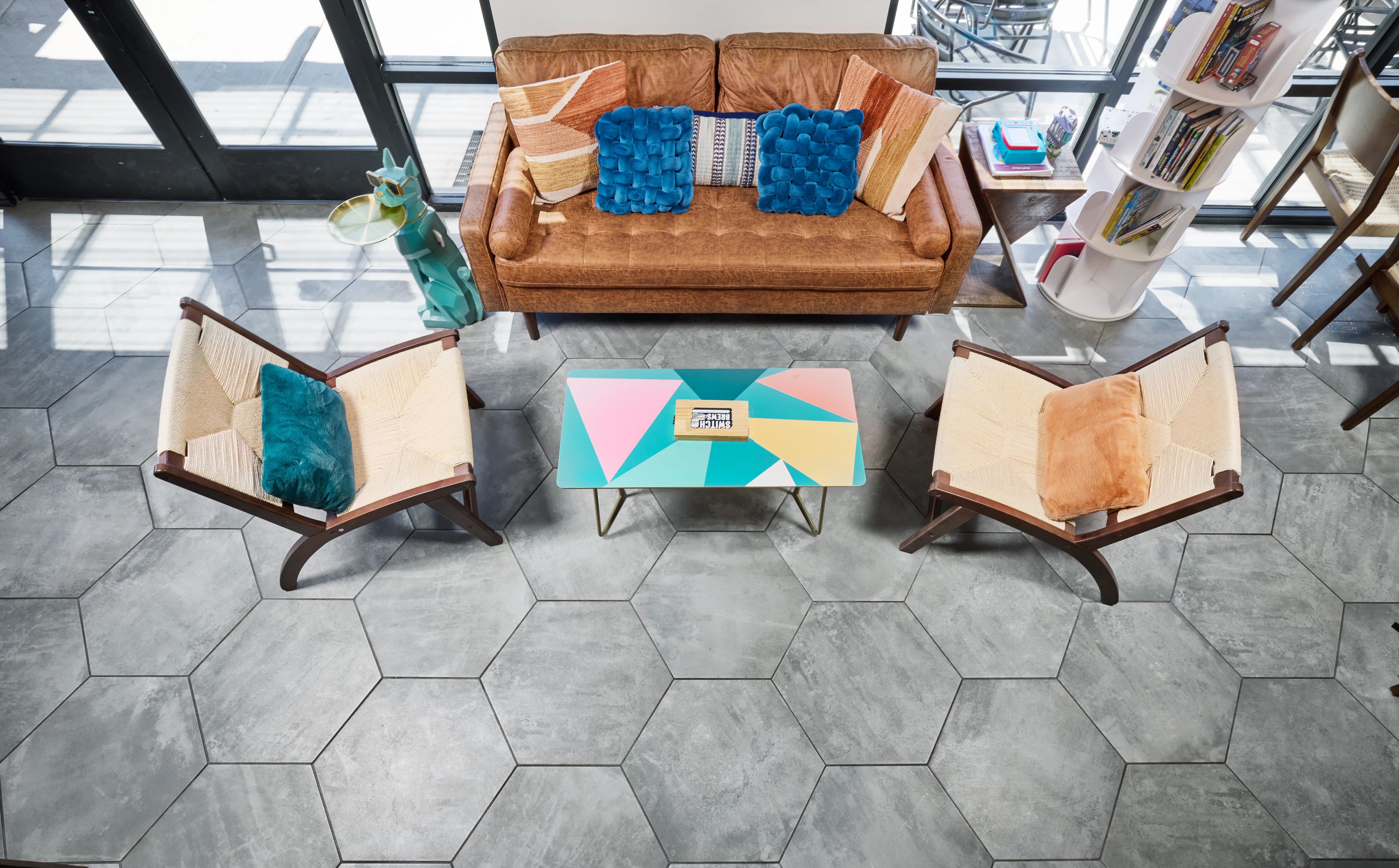Icon is concrete-look porcelain that provides a clean, modern look to any environment.