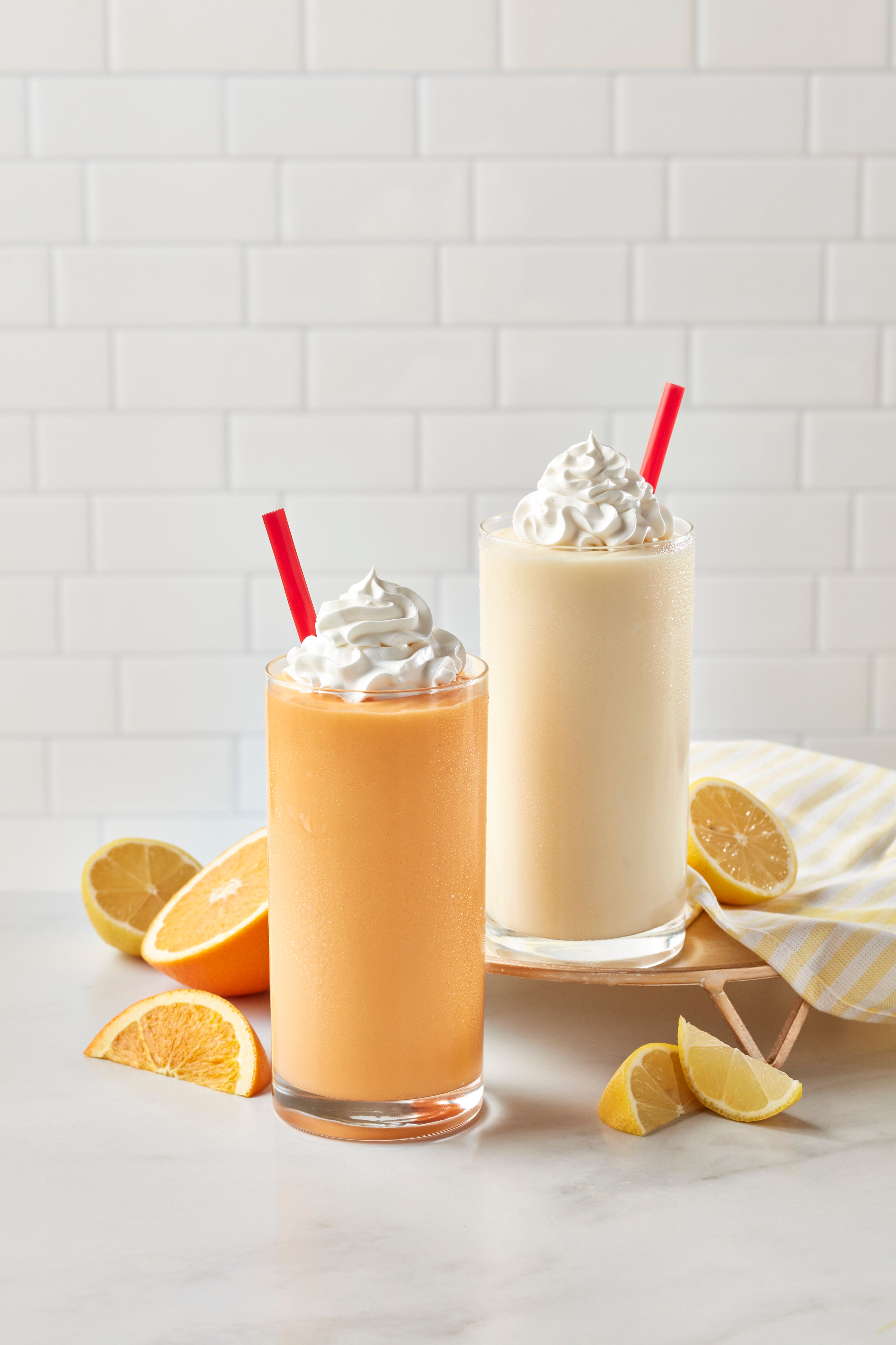 Orange and lemon frozen custard in a glass