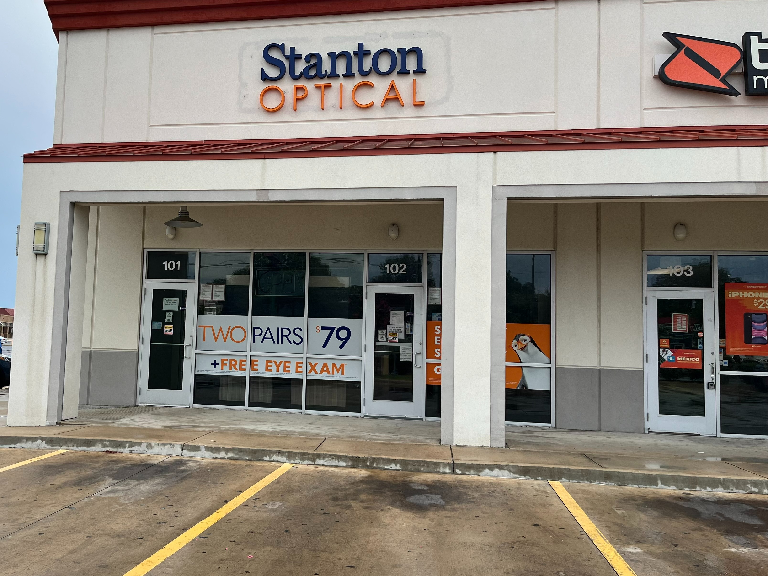 Storefront at Stanton Optical Store San Antonio TX 78237