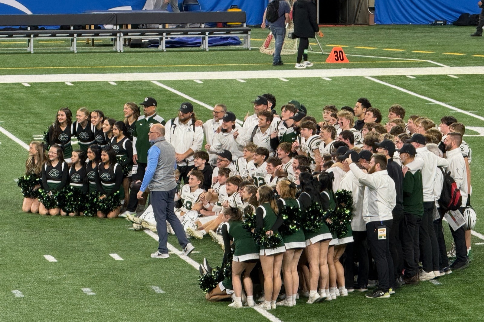Jim Blaszak's sons' varsity football team at the local high school won the State Title yesterday, knocking off last year's champion!