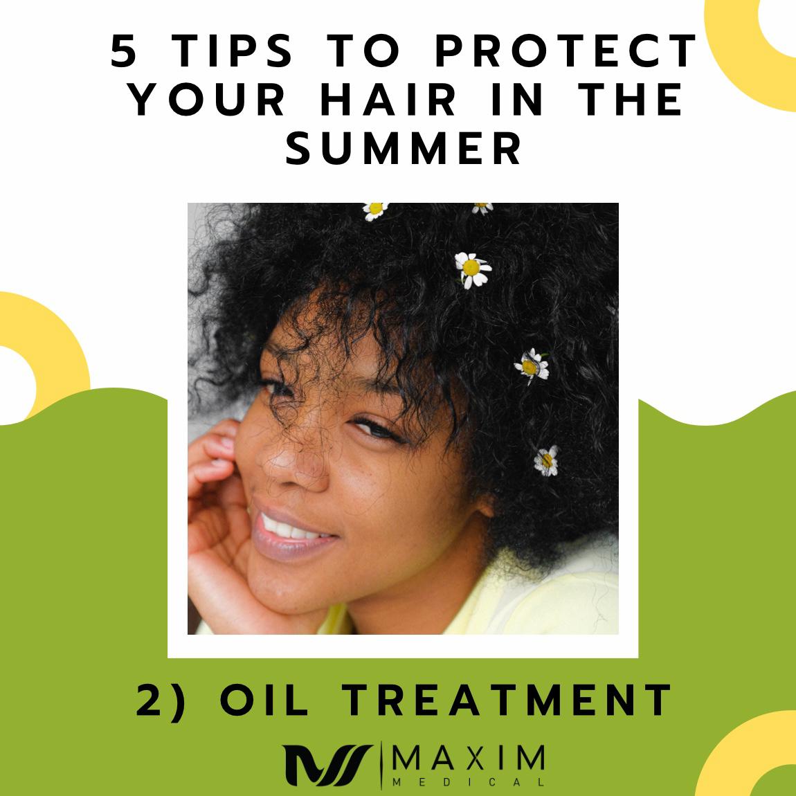 5 Tips To Protect Your Hair In The Summer

1. Oil Treatment
Though it may sound like it, oil treatments don’t have to be anything fancy or complicated. It can be as simple as applying a mix of olive oil or coconut oil or sesame oil with Vitamin E oil and massaging it into your scalp. The purpose of this tip is to mitigate how much oil and moisture your scalp/hair can lose during those hot summer days. This can prevent one from getting an irritated scalp or dry, coarse hair. This will also promote healthy blood flow to your hair follicles through the massaging of the scalp.

Full article on our website: