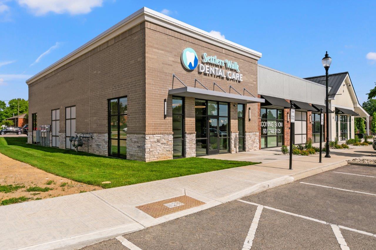 Front of office, Settlers Walk Dental Care. Dentist in Springboro, OH. 
