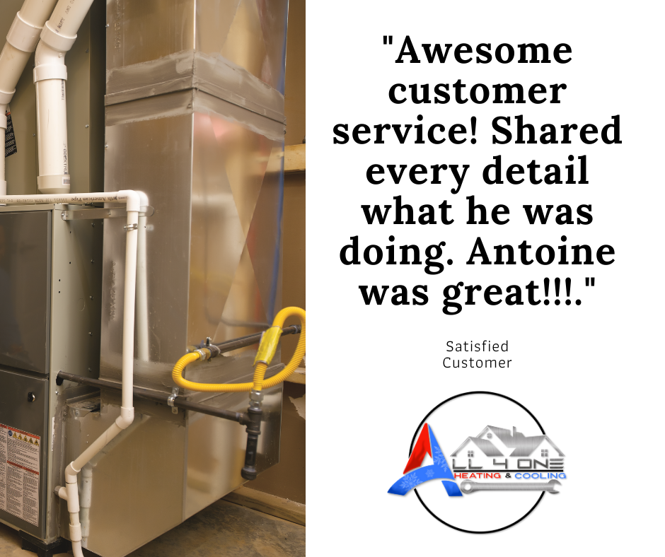 Check out this Awesome Review for how satisfied we have made our customers! All 4 One is here for you if you need help with your HVAC System. Call us today at (816) 699-8366 or (913) 271-0330.