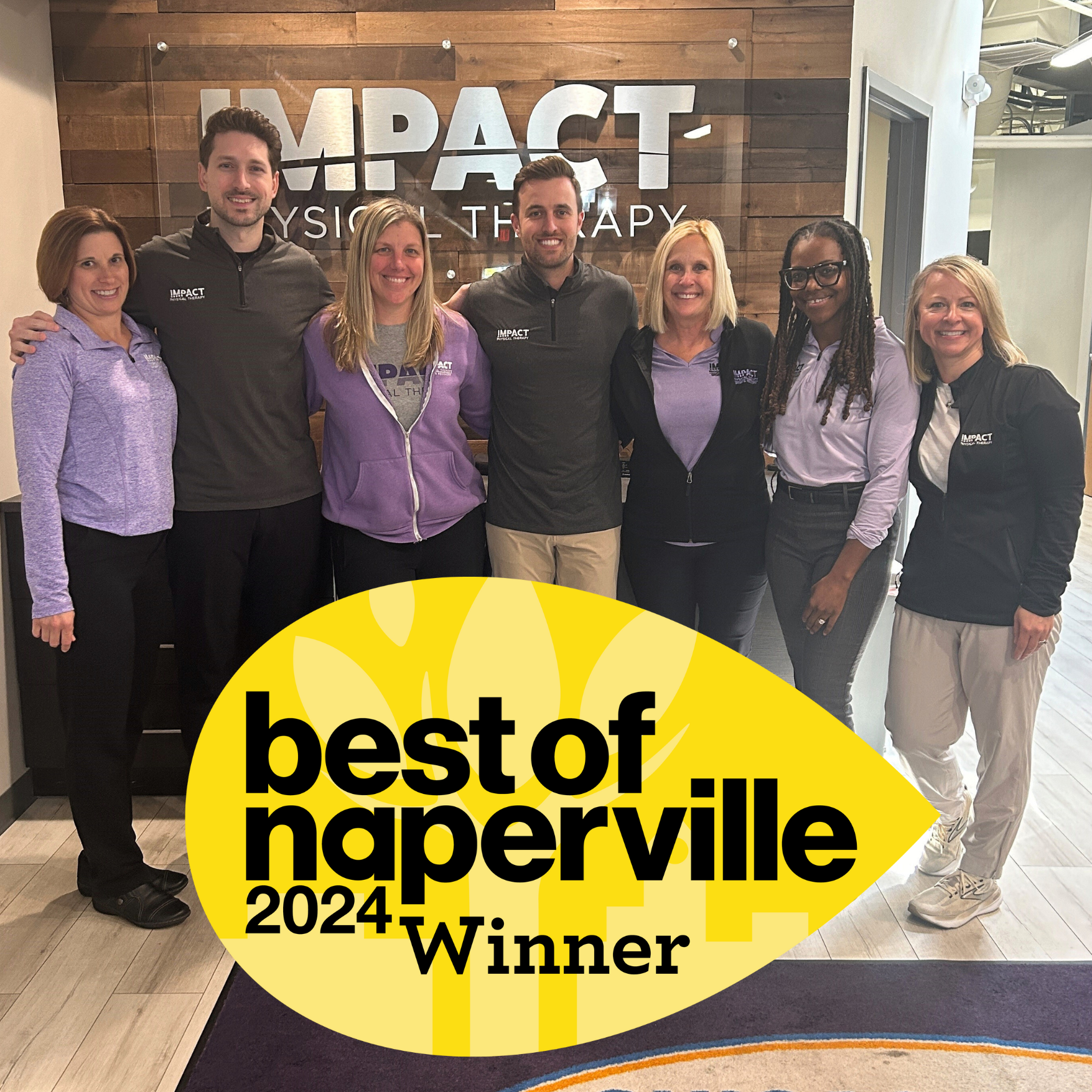 Naperville staff photo winning Best Physical Therapy clinic