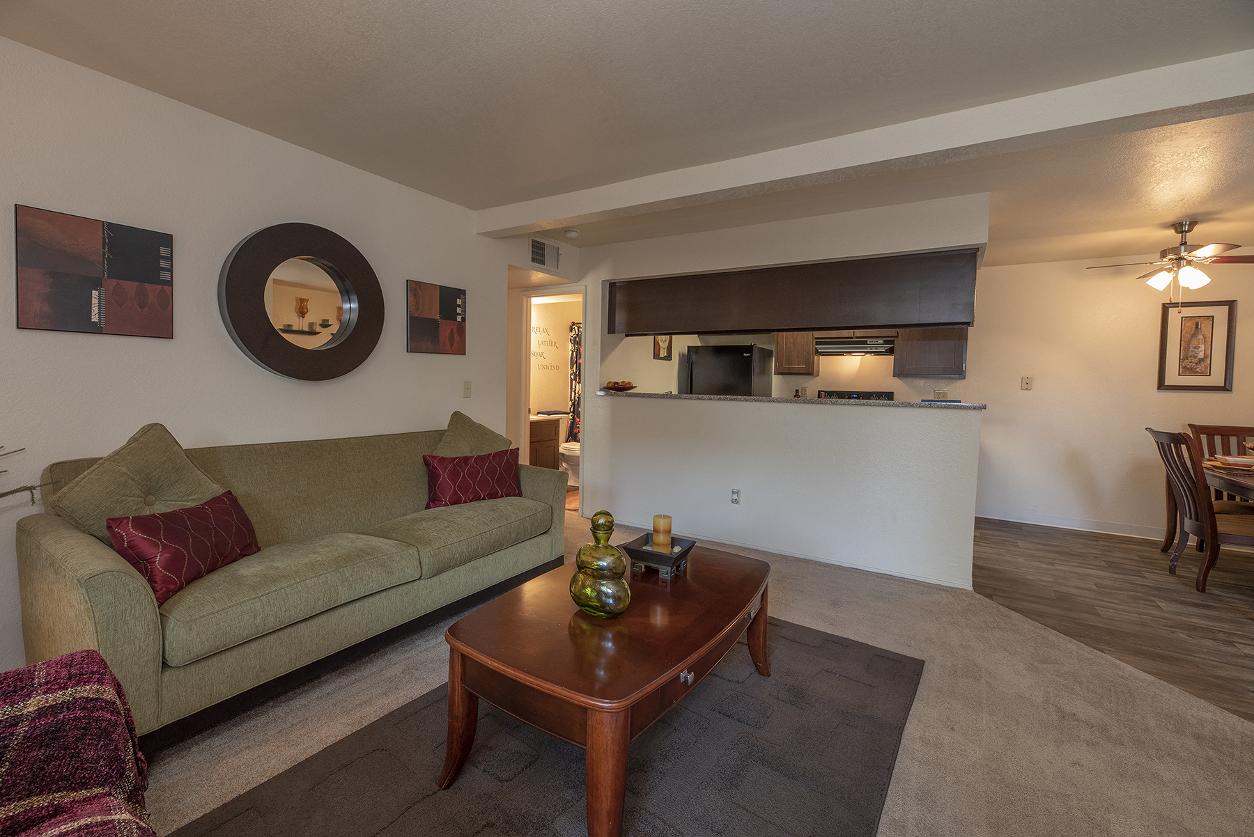 Model Living Room Looking to Dining Room