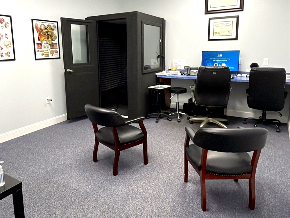 Interior photo of the hearing consultation office for AudioNova hearing clinic in Port St. Lucie, FL